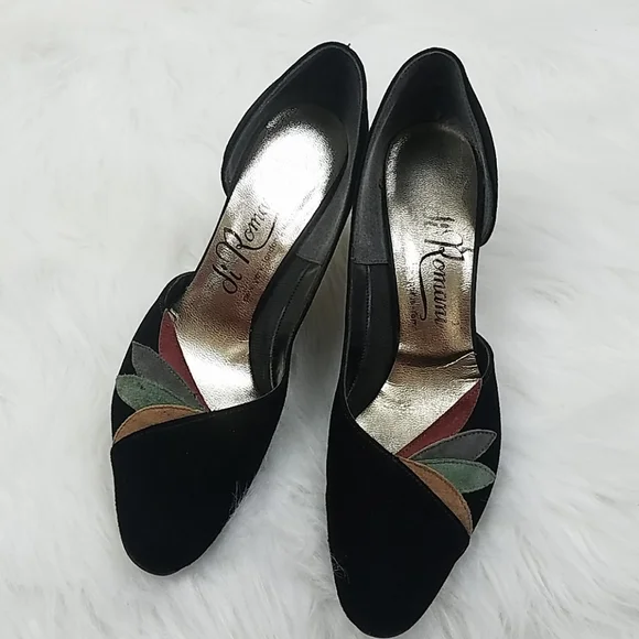 Autumn leaves suede kitten heels - Picture 2 of 8